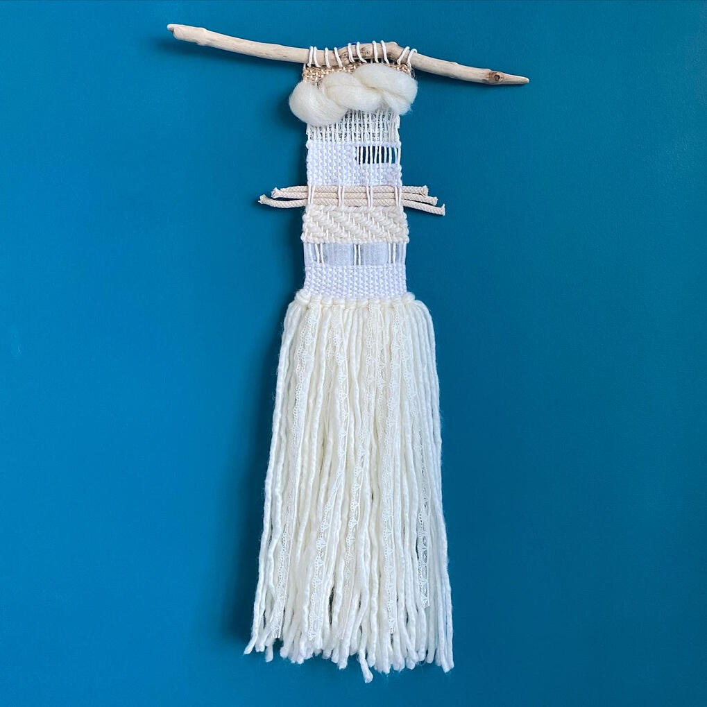 An all-white weaving playing with texture.